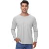 imageWiWi Mens Super Soft Long Sleeve Tees Moisture Wicking Shirts Viscose from Bamboo Cooling Crew Neck TShirt SXXLAlight Heather Grey
