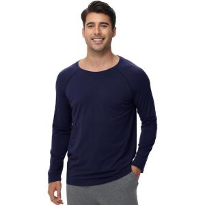 imageWiWi Mens Super Soft Long Sleeve Tees Moisture Wicking Shirts Viscose from Bamboo Cooling Crew Neck TShirt SXXLAnavy
