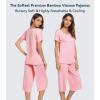 image:imageWiWi Pajamas for Women Super Soft Pajama Sets Cooling Short Sleeve Top Capri Pants Viscose from Bamboo Sleepwear Pjs S4XAblush Pink