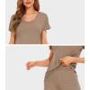image:imageWiWi Pajamas for Women Super Soft Pajama Sets Cooling Short Sleeve Top Capri Pants Viscose from Bamboo Sleepwear Pjs S4XAcamel