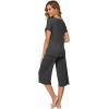 image:imageWiWi Pajamas for Women Super Soft Pajama Sets Cooling Short Sleeve Top Capri Pants Viscose from Bamboo Sleepwear Pjs S4XAcharcoal Heather