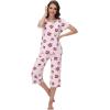 image:imageWiWi Pajamas for Women Super Soft Pajama Sets Cooling Short Sleeve Top Capri Pants Viscose from Bamboo Sleepwear Pjs S4XAcoffee Cup