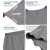 image:imageWiWi Pajamas for Women Super Soft Pajama Sets Cooling Short Sleeve Top Capri Pants Viscose from Bamboo Sleepwear Pjs S4XAdark Heather Grey