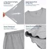 image:imageWiWi Pajamas for Women Super Soft Pajama Sets Cooling Short Sleeve Top Capri Pants Viscose from Bamboo Sleepwear Pjs S4XAheather Grey