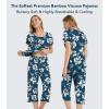 image:imageWiWi Pajamas for Women Super Soft Pajama Sets Cooling Short Sleeve Top Capri Pants Viscose from Bamboo Sleepwear Pjs S4XAink Blue Floral