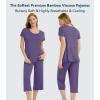image:imageWiWi Pajamas for Women Super Soft Pajama Sets Cooling Short Sleeve Top Capri Pants Viscose from Bamboo Sleepwear Pjs S4XAlavender