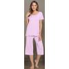 image:imageWiWi Pajamas for Women Super Soft Pajama Sets Cooling Short Sleeve Top Capri Pants Viscose from Bamboo Sleepwear Pjs S4XAlight Purple