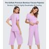 image:imageWiWi Pajamas for Women Super Soft Pajama Sets Cooling Short Sleeve Top Capri Pants Viscose from Bamboo Sleepwear Pjs S4XAlight Purple