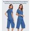 image:imageWiWi Pajamas for Women Super Soft Pajama Sets Cooling Short Sleeve Top Capri Pants Viscose from Bamboo Sleepwear Pjs S4XAprussian Blue