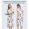 image:imageWiWi Pajamas for Women Super Soft Pajama Sets Cooling Short Sleeve Top Capri Pants Viscose from Bamboo Sleepwear Pjs S4XAretro Ink Flower