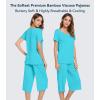 image:imageWiWi Pajamas for Women Super Soft Pajama Sets Cooling Short Sleeve Top Capri Pants Viscose from Bamboo Sleepwear Pjs S4XAturquoise