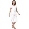image:imageWiWi Pajamas for Women Super Soft Pajama Sets Cooling Short Sleeve Top Capri Pants Viscose from Bamboo Sleepwear Pjs S4XAwhite Stars