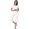 image:imageWiWi Pajamas for Women Super Soft Pajama Sets Cooling Short Sleeve Top Capri Pants Viscose from Bamboo Sleepwear Pjs S4XAwhite Stars