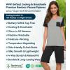 image:imageWiWi Pajamas for Women Super Soft Pajama Sets Cooling Short Sleeve Top Capri Pants Viscose from Bamboo Sleepwear Pjs S4XBblack