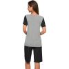 image:imageWiWi Pajamas for Women Super Soft Pajama Sets Cooling Short Sleeve Top Capri Pants Viscose from Bamboo Sleepwear Pjs S4XBblack