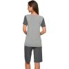image:imageWiWi Pajamas for Women Super Soft Pajama Sets Cooling Short Sleeve Top Capri Pants Viscose from Bamboo Sleepwear Pjs S4XBiron Grey