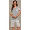 image:imageWiWi Pajamas for Women Super Soft Pajama Sets Cooling Short Sleeve Top Capri Pants Viscose from Bamboo Sleepwear Pjs S4XBlight Grey