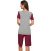 image:imageWiWi Pajamas for Women Super Soft Pajama Sets Cooling Short Sleeve Top Capri Pants Viscose from Bamboo Sleepwear Pjs S4XBwine
