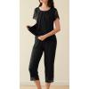 image:imageWiWi Pajamas for Women Super Soft Pajama Sets Cooling Short Sleeve Top Capri Pants Viscose from Bamboo Sleepwear Pjs S4XCblack