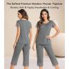image:imageWiWi Pajamas for Women Super Soft Pajama Sets Cooling Short Sleeve Top Capri Pants Viscose from Bamboo Sleepwear Pjs S4XCdark Heather Grey