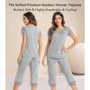image:imageWiWi Pajamas for Women Super Soft Pajama Sets Cooling Short Sleeve Top Capri Pants Viscose from Bamboo Sleepwear Pjs S4XCheather Grey