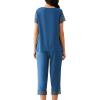 image:imageWiWi Pajamas for Women Super Soft Pajama Sets Cooling Short Sleeve Top Capri Pants Viscose from Bamboo Sleepwear Pjs S4XCprussian Blue