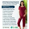image:imageWiWi Pajamas for Women Super Soft Pajama Sets Cooling Short Sleeve Top Capri Pants Viscose from Bamboo Sleepwear Pjs S4XCwine