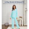 image:imageWiWi Viscose from Bamboo Womens Pajamas Set Super Soft Button Down Top and Pants Sleepwear Cooling Pjs S3XAaqua