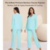 image:imageWiWi Viscose from Bamboo Womens Pajamas Set Super Soft Button Down Top and Pants Sleepwear Cooling Pjs S3XAaqua