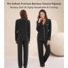 image:imageWiWi Viscose from Bamboo Womens Pajamas Set Super Soft Button Down Top and Pants Sleepwear Cooling Pjs S3XAblack