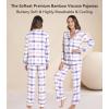 image:imageWiWi Viscose from Bamboo Womens Pajamas Set Super Soft Button Down Top and Pants Sleepwear Cooling Pjs S3XAblue Plaid