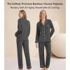 image:imageWiWi Viscose from Bamboo Womens Pajamas Set Super Soft Button Down Top and Pants Sleepwear Cooling Pjs S3XAcharcoal Heather