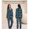 image:imageWiWi Viscose from Bamboo Womens Pajamas Set Super Soft Button Down Top and Pants Sleepwear Cooling Pjs S3XAchristmas Elk on Green