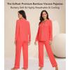 image:imageWiWi Viscose from Bamboo Womens Pajamas Set Super Soft Button Down Top and Pants Sleepwear Cooling Pjs S3XAcoral