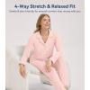 image:imageWiWi Viscose from Bamboo Womens Pajamas Set Super Soft Button Down Top and Pants Sleepwear Cooling Pjs S3XAcream Pink