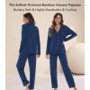 image:imageWiWi Viscose from Bamboo Womens Pajamas Set Super Soft Button Down Top and Pants Sleepwear Cooling Pjs S3XAdark Blue