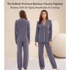 image:imageWiWi Viscose from Bamboo Womens Pajamas Set Super Soft Button Down Top and Pants Sleepwear Cooling Pjs S3XAdark Grey