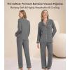 image:imageWiWi Viscose from Bamboo Womens Pajamas Set Super Soft Button Down Top and Pants Sleepwear Cooling Pjs S3XAdark Heather Grey
