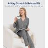 image:imageWiWi Viscose from Bamboo Womens Pajamas Set Super Soft Button Down Top and Pants Sleepwear Cooling Pjs S3XAdark Heather Grey