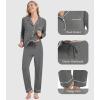 image:imageWiWi Viscose from Bamboo Womens Pajamas Set Super Soft Button Down Top and Pants Sleepwear Cooling Pjs S3XAdark Heather Grey