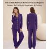 image:imageWiWi Viscose from Bamboo Womens Pajamas Set Super Soft Button Down Top and Pants Sleepwear Cooling Pjs S3XAdark Purple