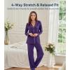 image:imageWiWi Viscose from Bamboo Womens Pajamas Set Super Soft Button Down Top and Pants Sleepwear Cooling Pjs S3XAdark Purple