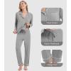 image:imageWiWi Viscose from Bamboo Womens Pajamas Set Super Soft Button Down Top and Pants Sleepwear Cooling Pjs S3XAheather Grey