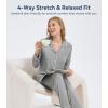 image:imageWiWi Viscose from Bamboo Womens Pajamas Set Super Soft Button Down Top and Pants Sleepwear Cooling Pjs S3XAheather Grey