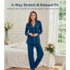 image:imageWiWi Viscose from Bamboo Womens Pajamas Set Super Soft Button Down Top and Pants Sleepwear Cooling Pjs S3XAink Blue