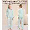 image:imageWiWi Viscose from Bamboo Womens Pajamas Set Super Soft Button Down Top and Pants Sleepwear Cooling Pjs S3XAlight Green