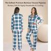 image:imageWiWi Viscose from Bamboo Womens Pajamas Set Super Soft Button Down Top and Pants Sleepwear Cooling Pjs S3XAnavyGreen Plaid