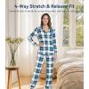 image:imageWiWi Viscose from Bamboo Womens Pajamas Set Super Soft Button Down Top and Pants Sleepwear Cooling Pjs S3XAnavyGreen Plaid
