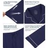 image:imageWiWi Viscose from Bamboo Womens Pajamas Set Super Soft Button Down Top and Pants Sleepwear Cooling Pjs S3XAnavyWhite