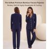 image:imageWiWi Viscose from Bamboo Womens Pajamas Set Super Soft Button Down Top and Pants Sleepwear Cooling Pjs S3XAnavyWhite